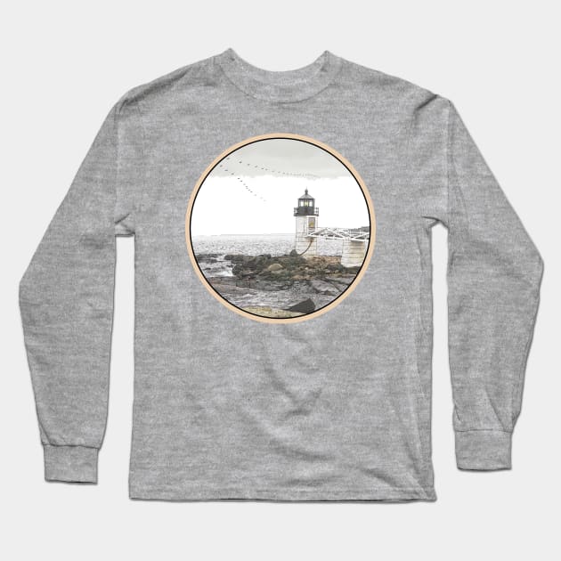 Maine - Marshall Lighthouse Long Sleeve T-Shirt by Alpen Designs